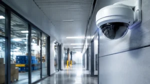 Dome video surveillance camera in an enterprise facility